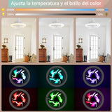 Foco Ventilador Rotación 360º RGB Aromaterapia C/Remoto