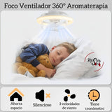 Foco Ventilador Rotación 360º RGB Aromaterapia C/Remoto