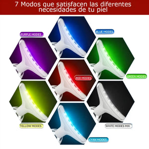 MASAJEADOR FACIAL 7 LUCES LEDS RECARGABLE