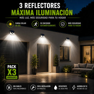 PACK REFLECTORES SOLARES CON SENSOR DE MOVIMIENTO