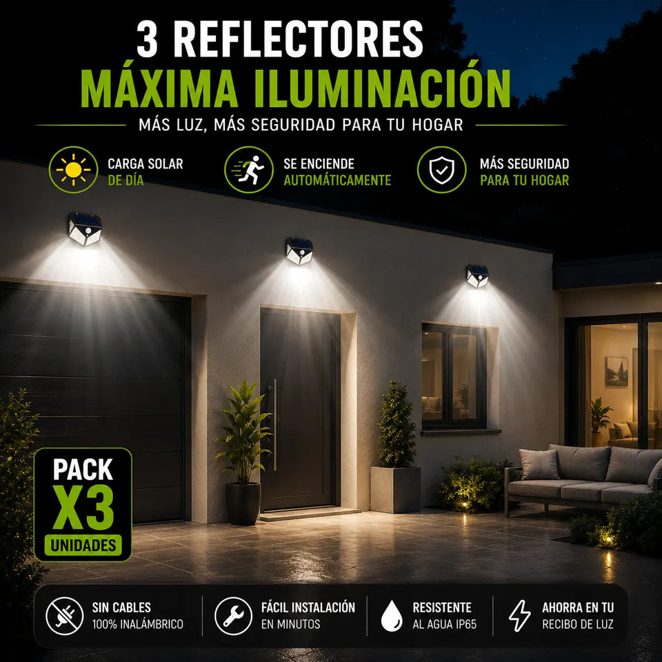 PACK REFLECTORES SOLARES CON SENSOR DE MOVIMIENTO
