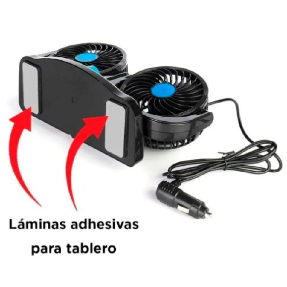 VENTILADOR DOBLE CABEZAL 360° PARA AUTO, CAMIONETA, CAMION