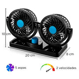 VENTILADOR DOBLE CABEZAL 360° PARA AUTO, CAMIONETA, CAMION