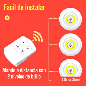 SET DE 3 LUCES LED A CONTROL REMOTO