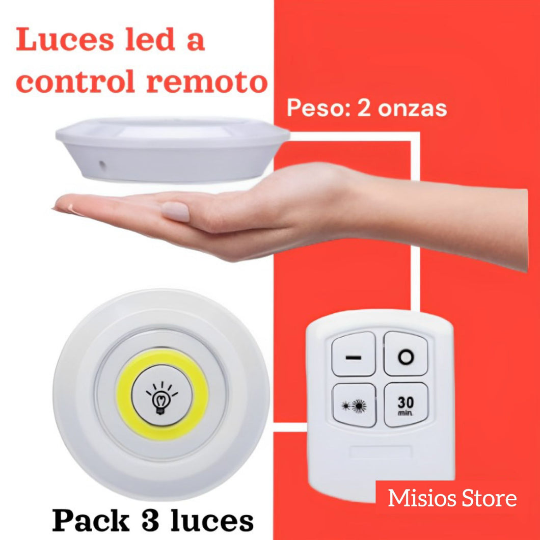 SET DE 3 LUCES LED A CONTROL REMOTO