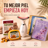 RUTINA FACIAL REJUVENECEDORA (MASAJEADOR FACIAL LED + MASCARILLAS + JABON DE CURCUMA)